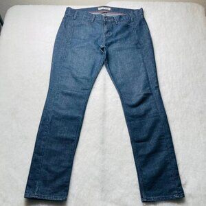 VTG Y2K Old Navy Womens Blue Lowest Rise Stretch Denim Straight Jeans Size 14